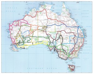 Oz Travel Map 2000 to 2014